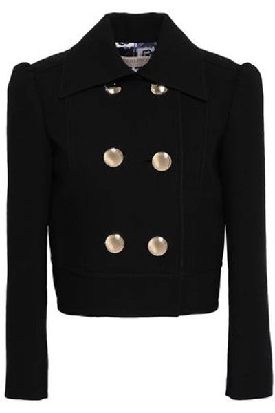 Emilio Pucci Double-breasted Cropped Crepe Jacket In Black