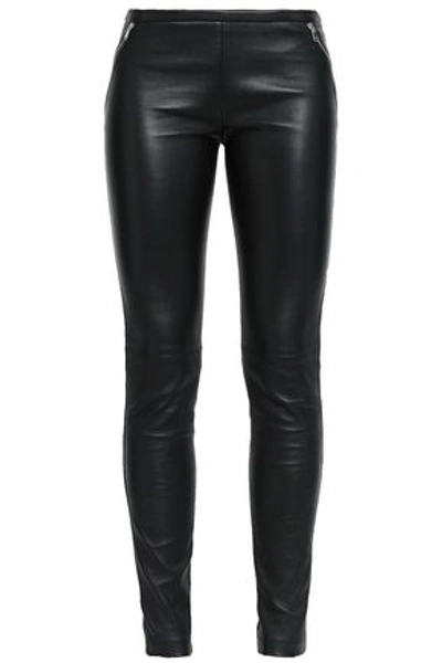 Emilio Pucci Leather Skinny Pants In Black