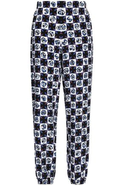 Emilio Pucci Printed Silk Crepe De Chine Tapered Pants In Black