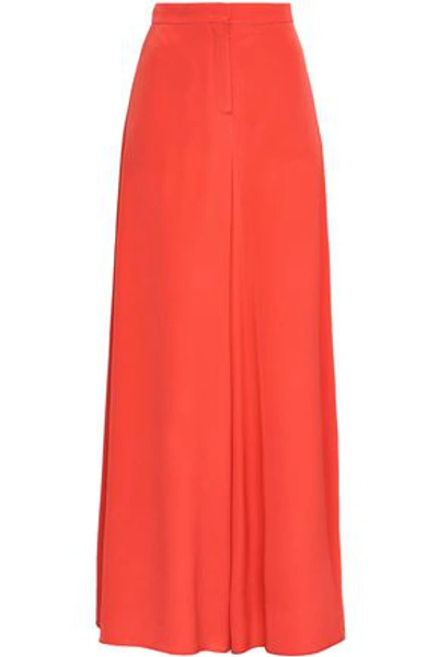 Emilio Pucci Silk Crepe De Chine Wide-leg Pants In Coral