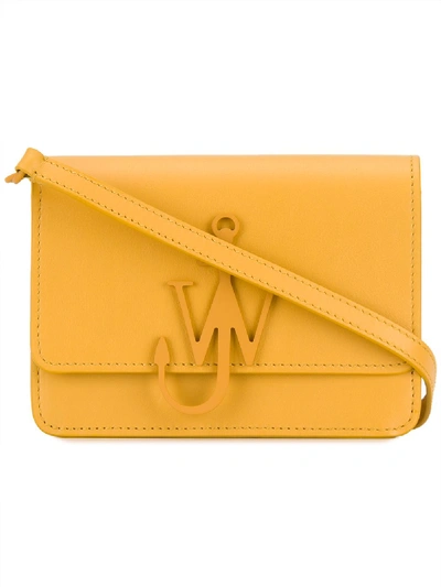 Jw Anderson Logo Mini Leather Shoulder Bag   In Yellow