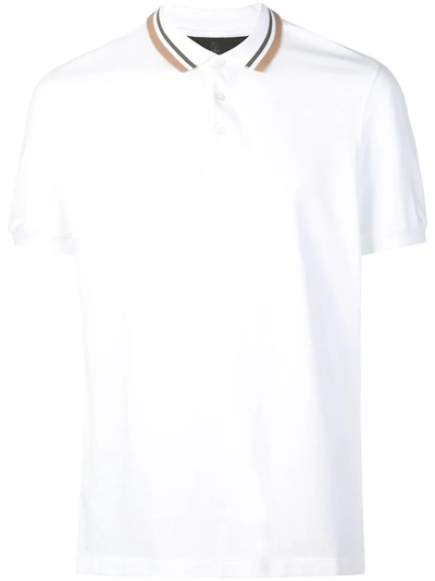 Brunello Cucinelli Contrast Collar Polo Shirt - White