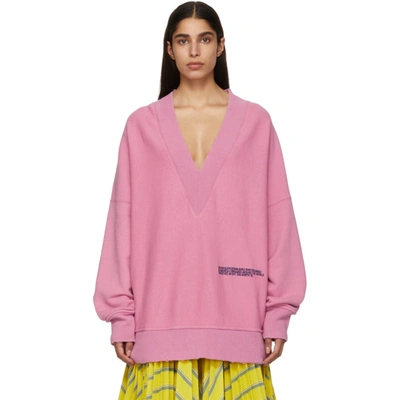 Calvin Klein 205w39nyc Oversized V-neck Sweatshirt In 668 Drkanem