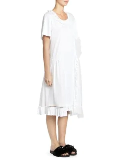Simone Rocha Tulle Midi T-shirt Dress In White Clear