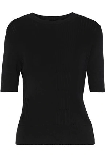 Rick Owens Ribbed Cotton-blend Top In Black