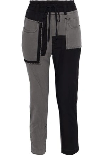 Haider Ackermann Woman Patchwork Cotton-terry Track Pants Anthracite