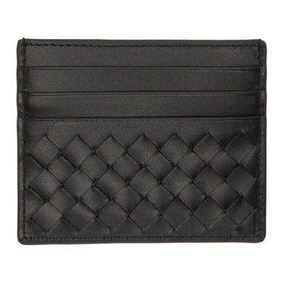 Bottega Veneta Ardoise Intrecciato Nappa Card Case In Black