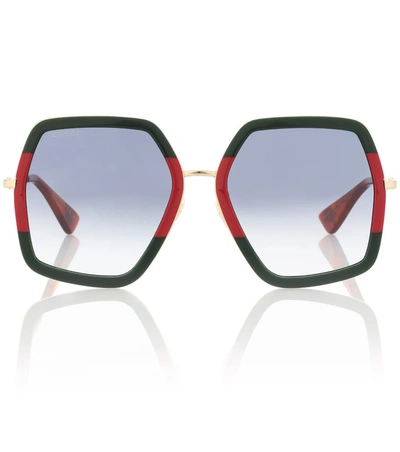 Gucci Square Sunglasses In Multicoloured