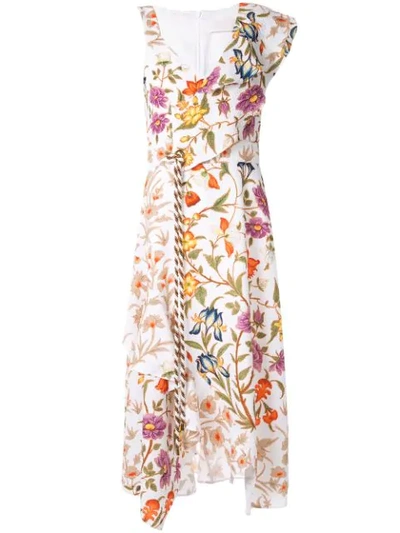 Peter Pilotto Floral-printed Crêpe Midi Dress In White