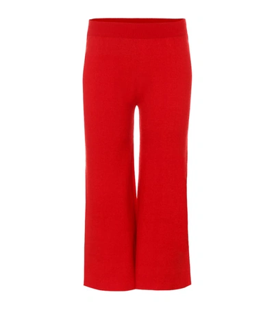 Ryan Roche Cashmere Wide-leg Pants In Red