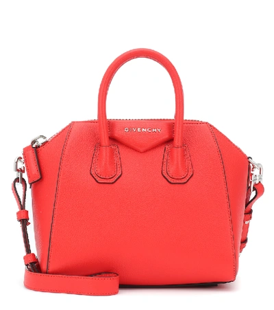 Givenchy 'mini Antigona' Sugar Leather Satchel - Red