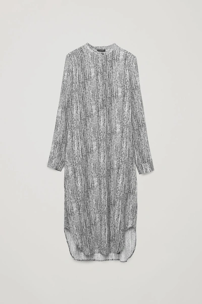 Cos Printed Mid-length Dress In Black