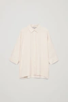 Cos Draped Wide-fit Shirt In Beige