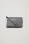 Cos Small Soft-leather Shoulder Bag In Grey