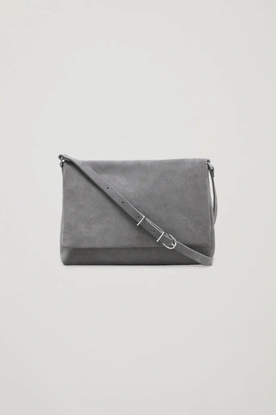 Cos Small Soft-leather Shoulder Bag In Grey