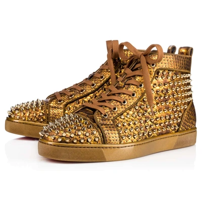 Louboutin Louis Flat Antic Gold Python Cuirasse - Men Shoes - | ModeSens