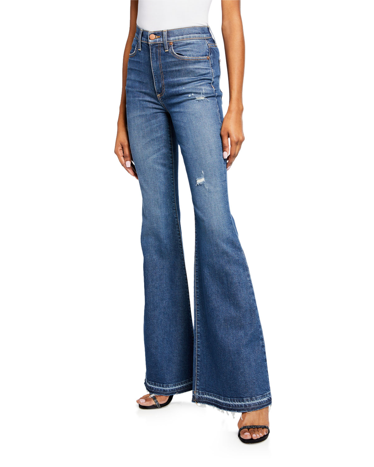 black high rise bell bottom jeans