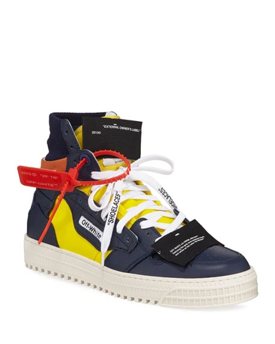 Off-white Men's 3.0 Exclusive Leather High-top Sneakers In Yellow