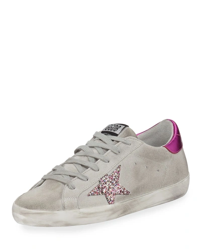 Golden Goose Superstar Suede & Glitter Sneakers In Ice/pink