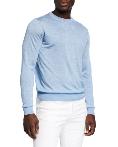 Brioni Men's Cashmere-blend Crewneck Sweater In Blue