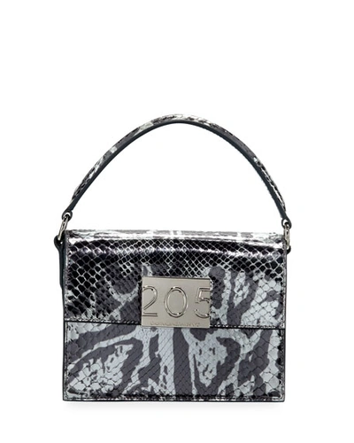 Calvin Klein 205w39nyc Bonnie Small Python Top-handle Crossbody Bag In Silver