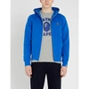 A Bathing Ape Logo-embroidered Zip-through Cotton-jersey Hoody In Blue