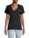 Current Elliott The Perfect Cotton V-neck Tee In Caviar