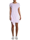 Current Elliott Pacific Avenue Linen & Cotton Ruffle Dress In Orchid Petal