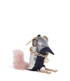 Tory Burch Sequin Bird Key Ring In Silver/shell Pink