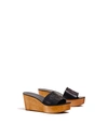 Tory Burch Ines Wedge Slide In Perfect Black/silver