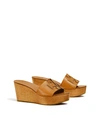 Tory Burch Ines Wedge Slide In Tan/spark Gold