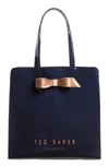 Ted Baker Large Almacon Bow Detail Icon Tote In Dark Blue