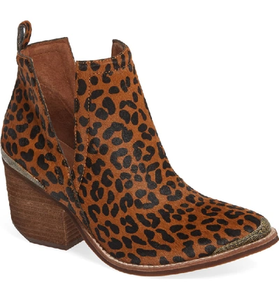 Jeffrey Campbell Cromwell Cutout Western Boot In Brown Cheetah Calf Hair
