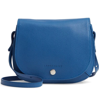 Longchamp Small Le Foulonne Leather Crossbody Bag - Blue In Sapphire