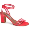 Tabitha Simmons Leticia Clear Ankle Strap Sandal In Pink Fluo