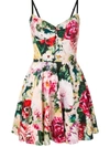 Dolce & Gabbana Floral Print Mini Dress - Neutrals