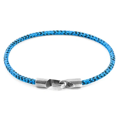 Anchor & Crew Blue Noir Talbot Rope & Silver Bracelet