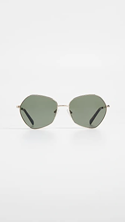 Le Specs Escadrille Sunglasses In Bright Gold/khaki Mono