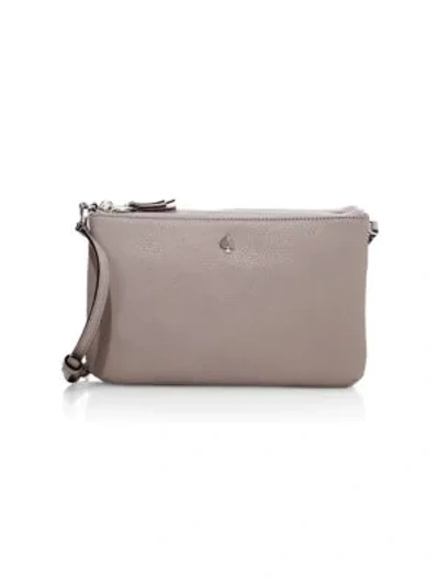 Kate Spade Medium Polly Leather Crossbody Bag In Warm Taupe