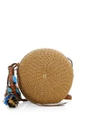 Eric Javits Squishee Bali Woven Round Crossbody Bag In Honey