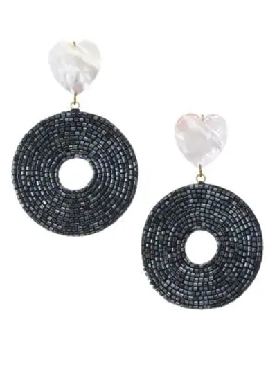 Lizzie Fortunato Starlet 18k Goldplated Mother-of-pearl Beaded Disc Drop Earrings In Multicolor