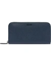 Prada Saffiano Leather Wallet In Blue