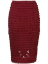 Tu Es Mon Tresor Cat Mesh Frill Skirt In Red