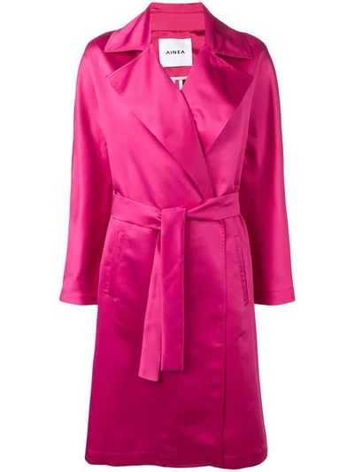 Ainea Belted Coat In Pink