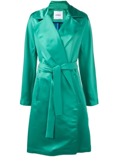 Ainea Belted Coat In Green