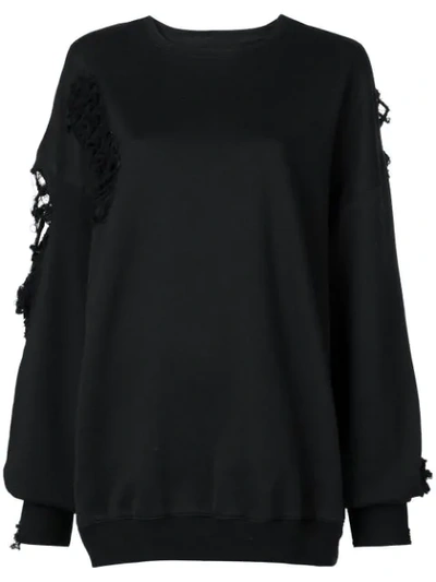 Almaz Oversized Distressed Sweatshirt In Black