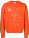 Moschino Classic Logo Jersey Sweater In Orange