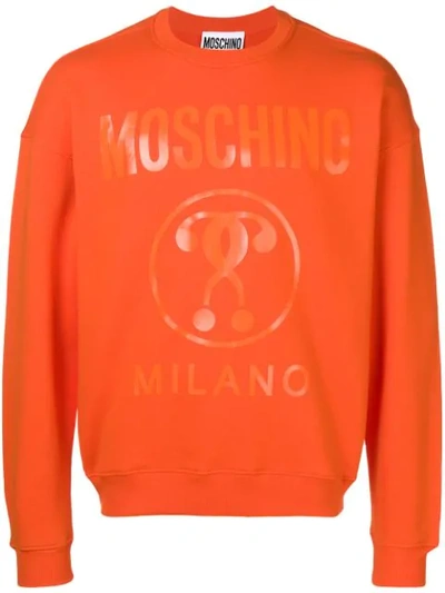Moschino Classic Logo Jersey Sweater In Orange