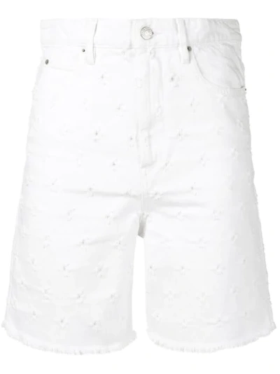 Isabel Marant Étoile Liny Mid-rise Frayed Denim Shorts With Holes In White