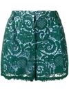 N°21 Paisley Embroidered Shorts In Green